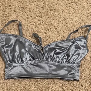 Forever 21 Shiny Gray Satin Bralette